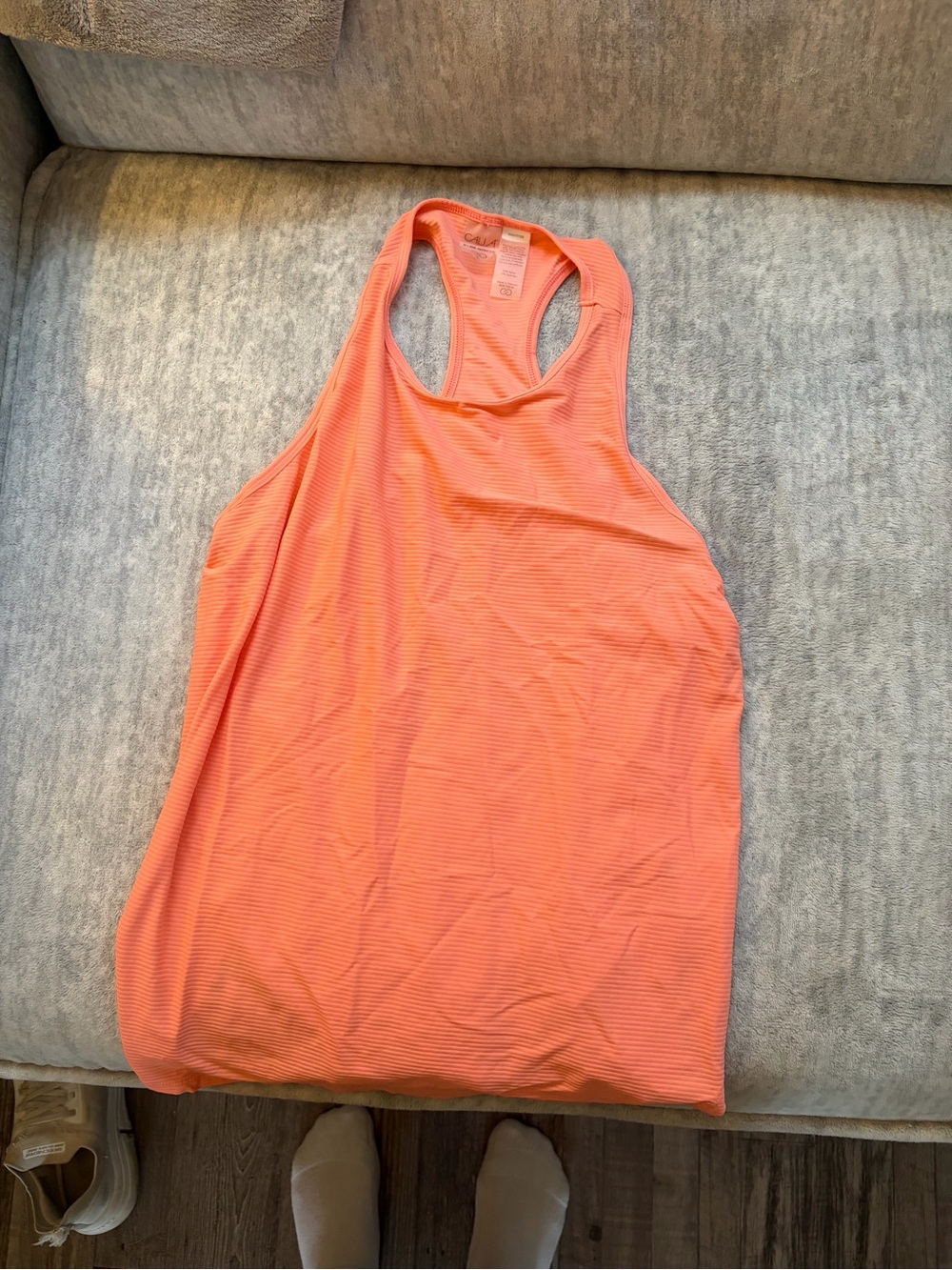 CALIA by Carrie Underwood Coral Orange Racerback Swim Coverup Tank